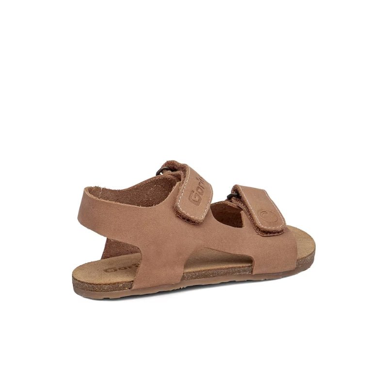 SANDALIA BAREFOOT INFANTIL DOBLE TIRA CON VELCRO BIOS PIEL MARRÓN- GORILA - GARÓS
