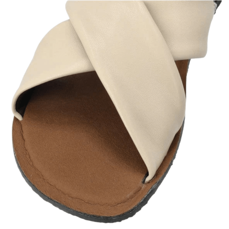 SANDALIA BAREFOOT MUJER VERONA VEGANA BEIGE - GROUNDIES - GARÓS