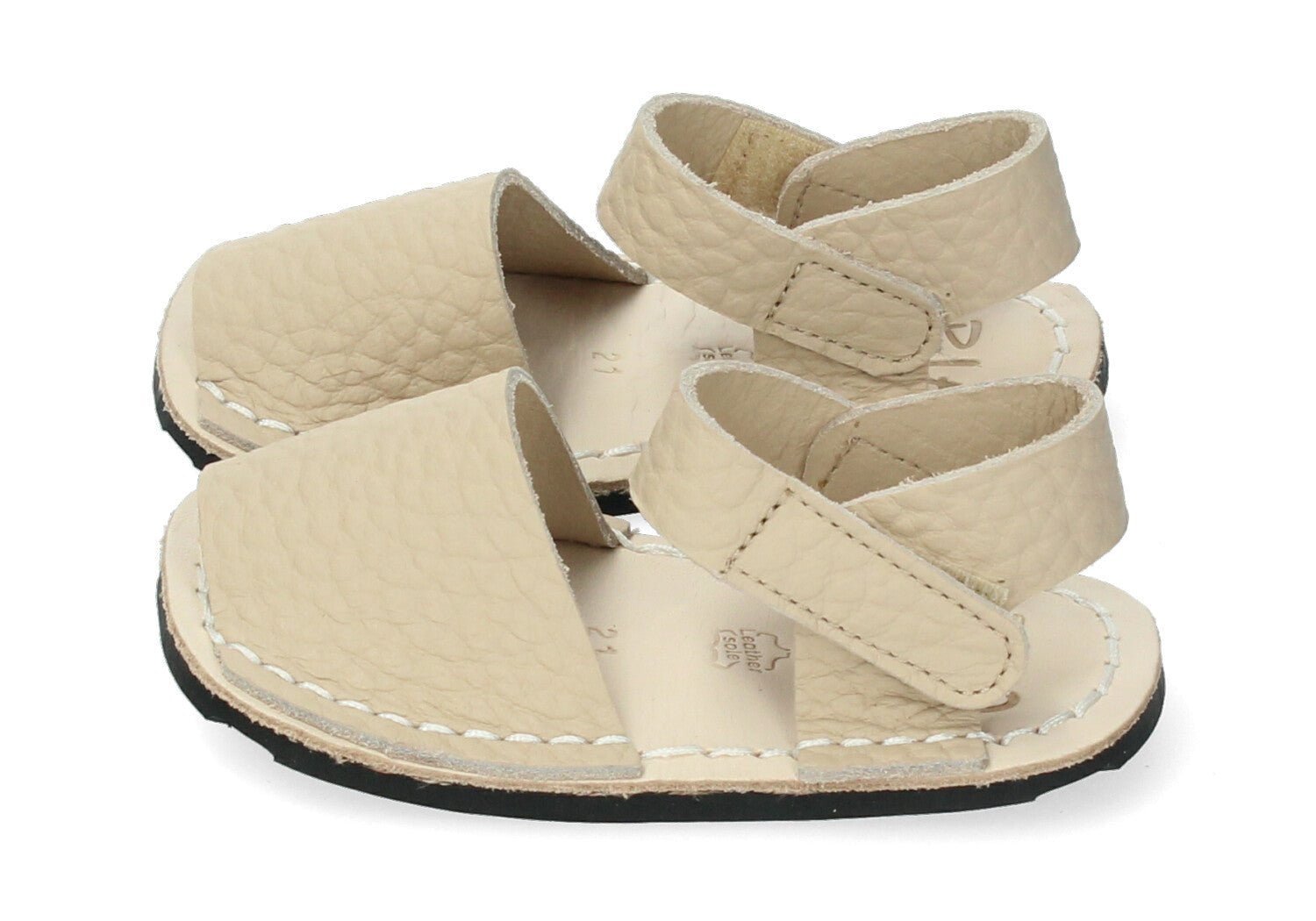 sandalia barefoot ria menorquina mini nirvana beige sahara - garós