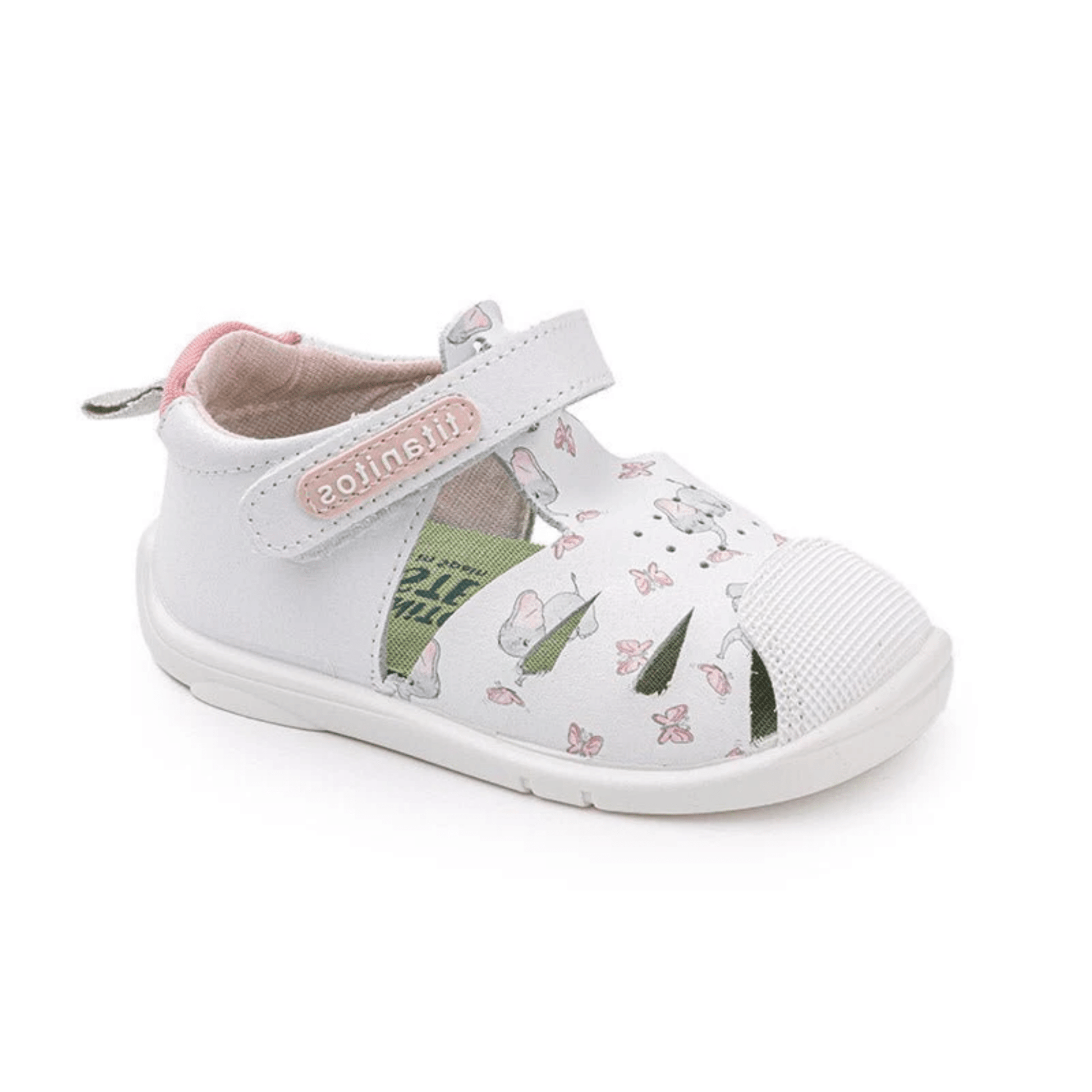 SANDALIA BAREFOOT TITANITOS BIOELASTIC B500 PIEL VEGETAL ELEFANTIN BLANCO - GARÓS
