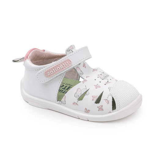 SANDALIA BAREFOOT TITANITOS BIOELASTIC B500 PIEL VEGETAL ELEFANTIN BLANCO - GARÓS