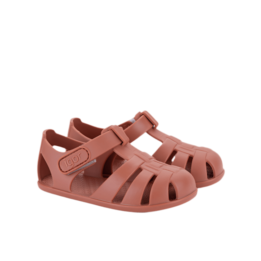 sandalia cangrejera barefoot igor terracota - garós