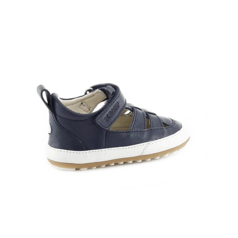 SANDALIA CANGREJERA DE PIEL RESPETUOSA ROBEEZ MINIZ MARINO - GARÓS