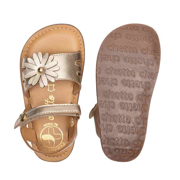 SANDALIA FLOR BAREFOOT PIEL - CHETTO - GARÓS