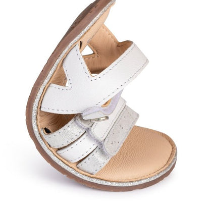 SANDALIA PIEL BAREFOOT CHETTO - VELCRO PALA "AMALFI" BLANCO - GARÓS