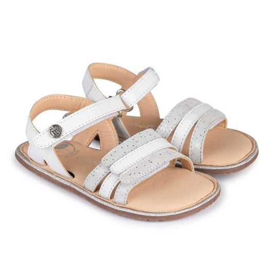 SANDALIA PIEL BAREFOOT CHETTO - VELCRO PALA "AMALFI" BLANCO - GARÓS