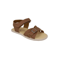 SANDALIA RESPETUOSA INFANTIL CON VELCRO Y HEBILLA MARA PIEL MARRÓN - ANDANINES - GARÓS