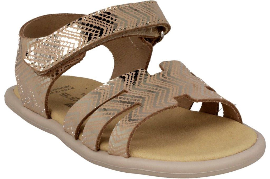 SANDALIA RESPETUOSA INFANTIL ZIG-ZAG PIEL DORADO - ANDANINES - GARÓS
