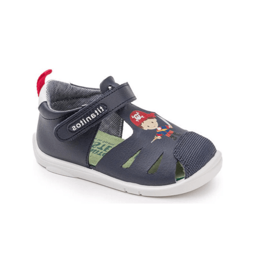 SANDALIA RESPETUOSA TITANITOS BIOELASTIC KIDD B500 PIEL VEGETAL AZUL PIRATA - GARÓS