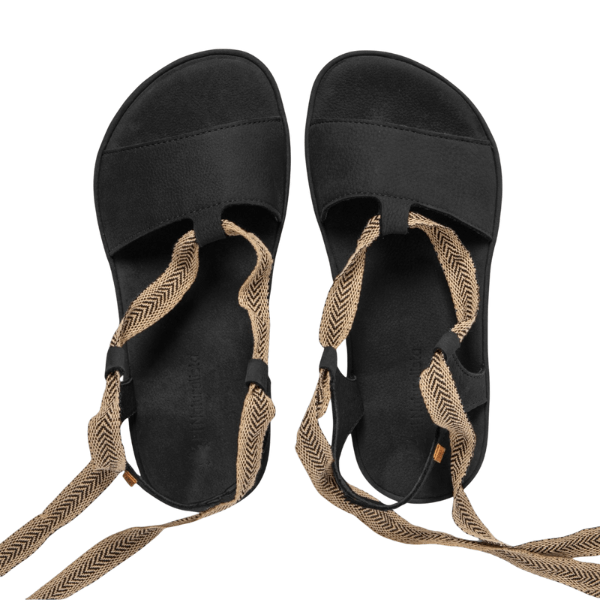 SANDALIA TIRAS MUJER BAREFOOT NEGRA N5685 - EL NATURALISTA - GARÓS