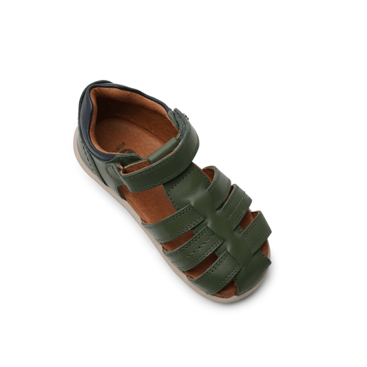 SANDALIAS BAREFOOT BOBUX ROAM PIEL VERDE - GARÓS