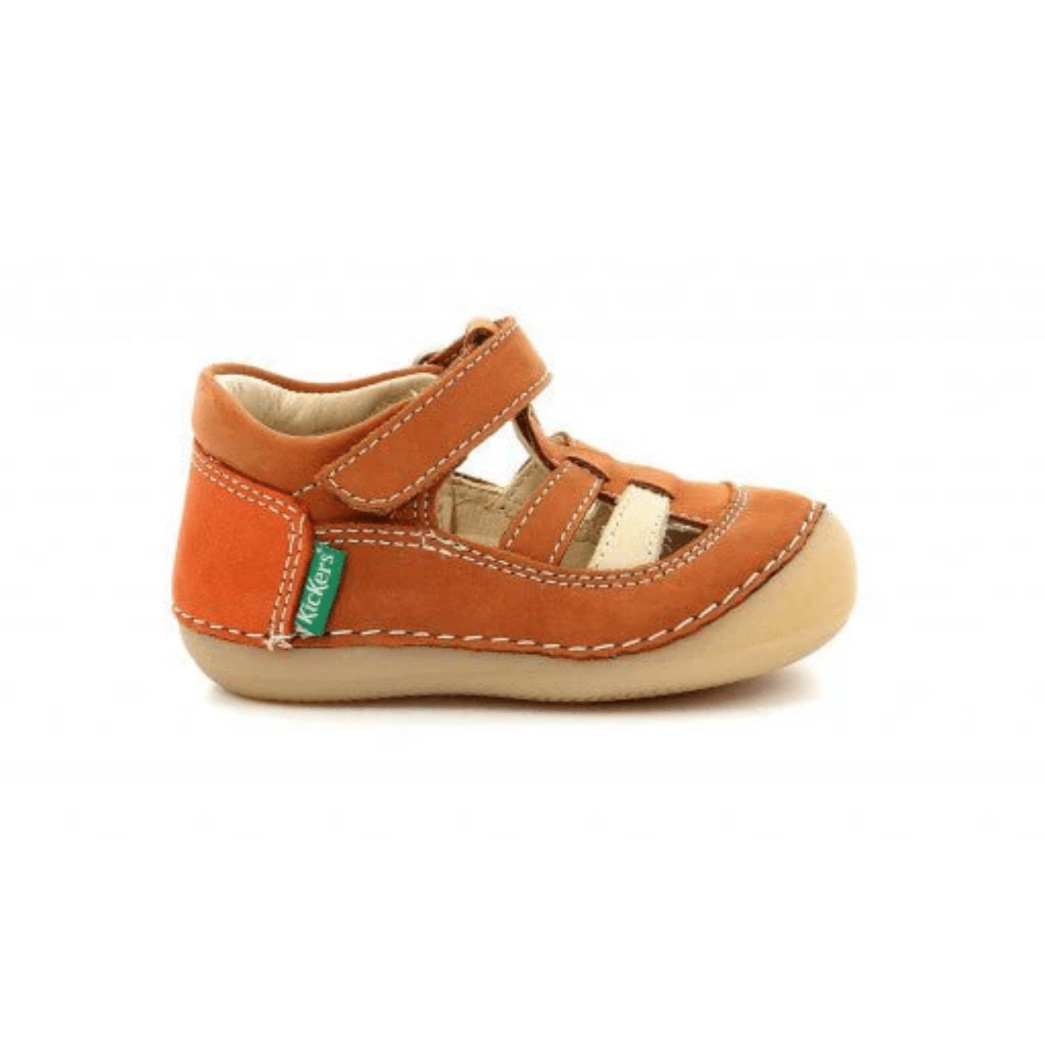 sandalias respetuosas kickers sushy piel marrón - garós