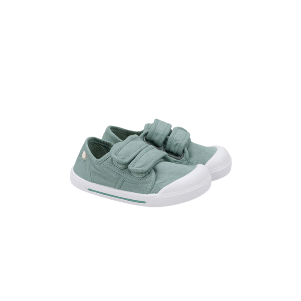 ZAPATILLA INFANTIL BAREFOOT CANVAS VELCRO VERDE MATCHA - IGOR - GARÓS