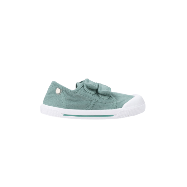 ZAPATILLA INFANTIL BAREFOOT CANVAS VELCRO VERDE MATCHA - IGOR - GARÓS