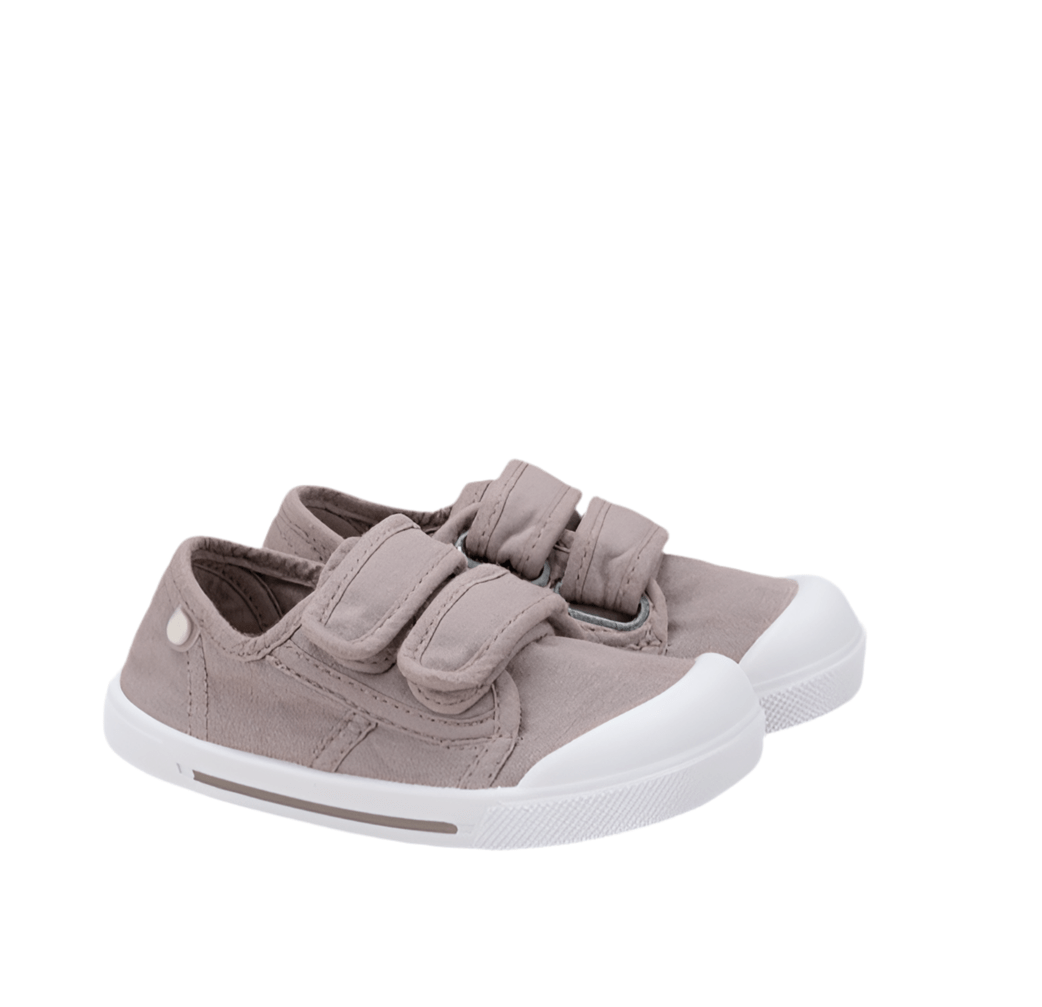 ZAPATILLA INFANTIL BAREFOOT IGOR CANVAS VELCRO MARRÓN TOPO - GARÓS