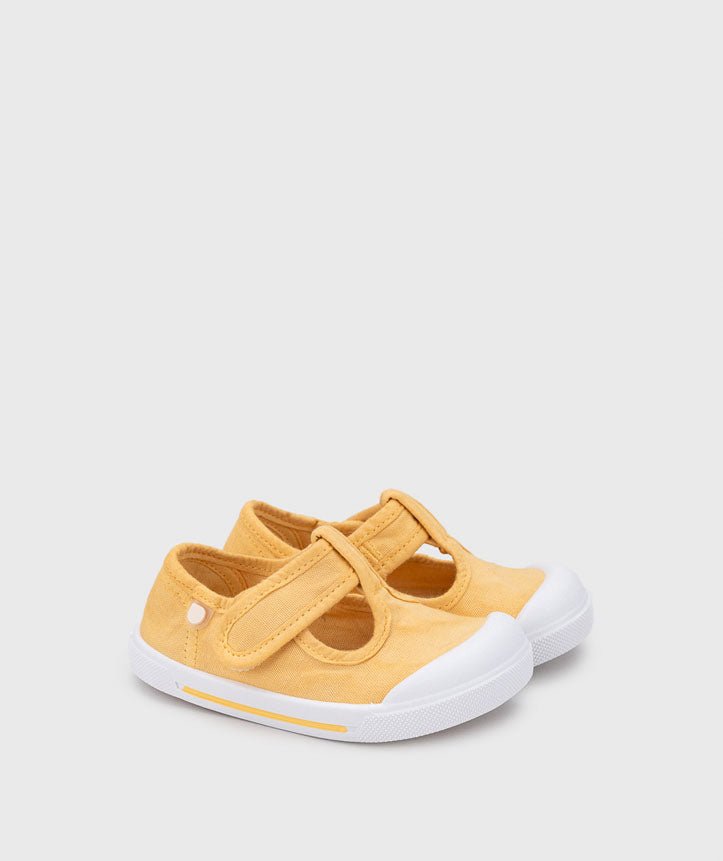 ZAPATILLA INFANTIL DE LONA RESPETUOSA PEPITO CANVAS IGOR AMARILLO - GARÓS