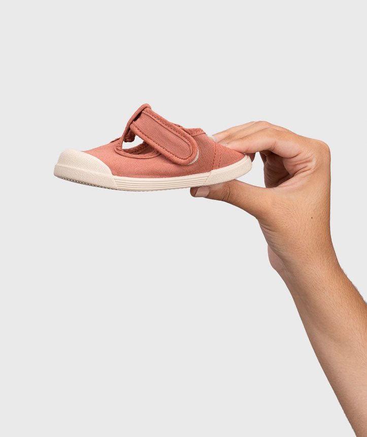 ZAPATILLA INFANTIL DE LONA RESPETUOSA PEPITO IGOR ROJO TERRACOTA - GARÓS