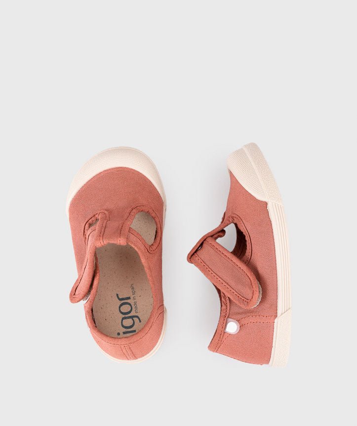 ZAPATILLA INFANTIL DE LONA RESPETUOSA PEPITO IGOR ROJO TERRACOTA - GARÓS