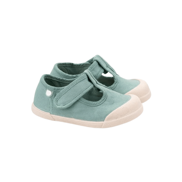 ZAPATILLA INFANTIL DE LONA RESPETUOSA PEPITO IGOR VERDE MATCHA - GARÓS