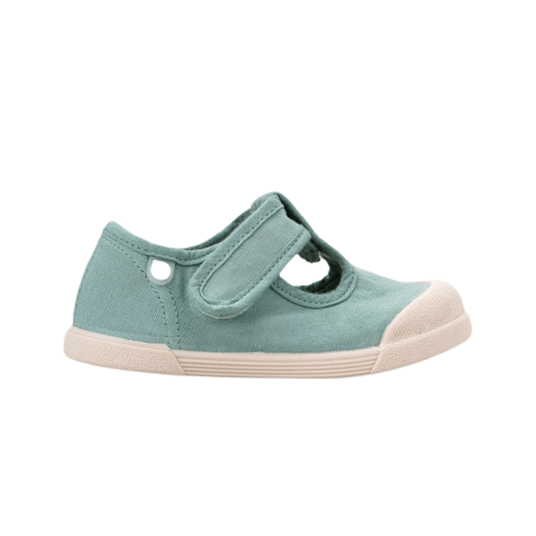 ZAPATILLA INFANTIL DE LONA RESPETUOSA PEPITO IGOR VERDE MATCHA - GARÓS