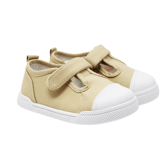 ZAPATILLA INFANTIL RESPETUOSA BLANDITOS POMELO LONA BEIGE - GARÓS