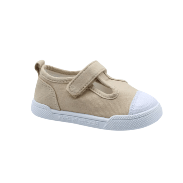 ZAPATILLA INFANTIL RESPETUOSA BLANDITOS POMELO LONA BEIGE - GARÓS