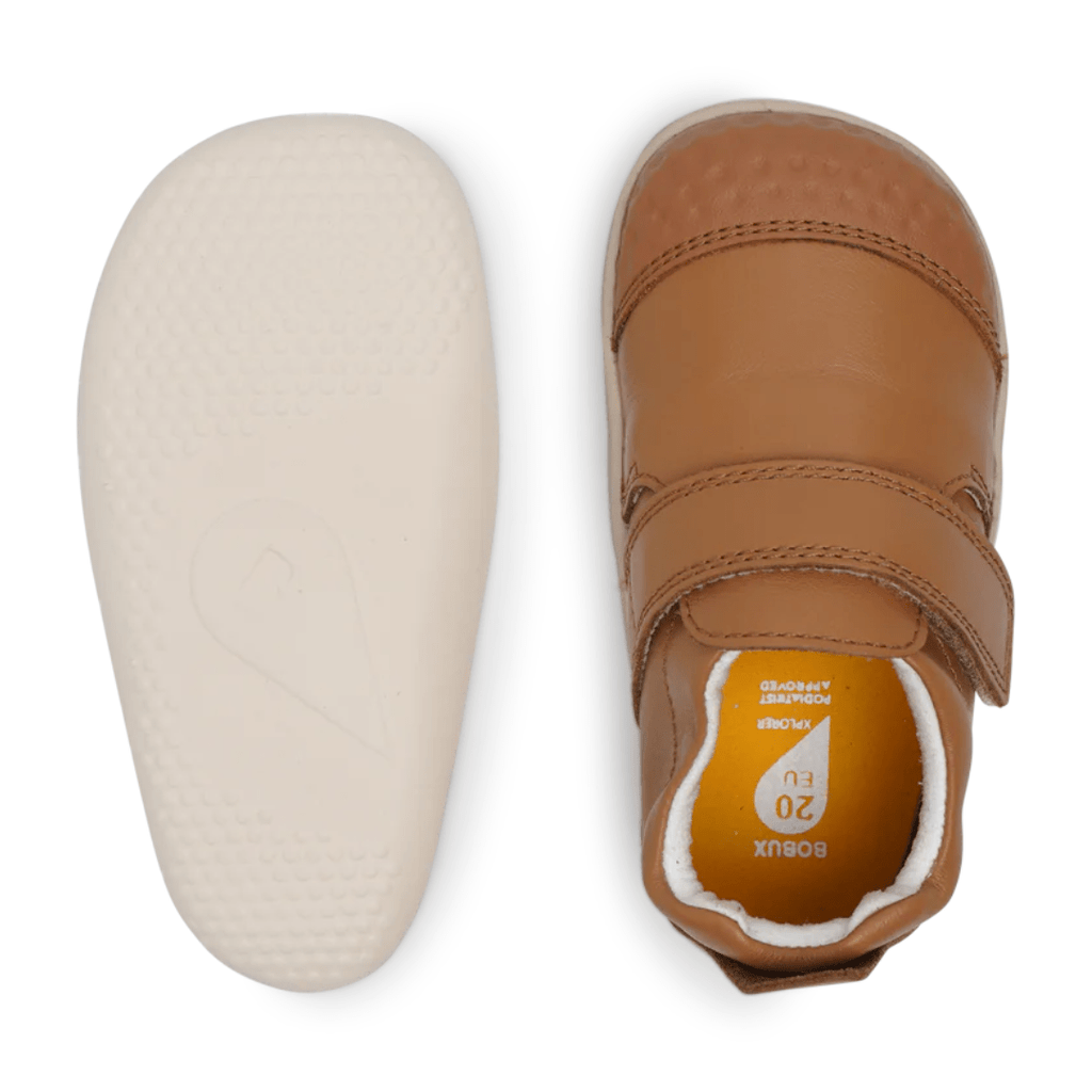 ZAPATILLA PRIMEROS PASOS RESPETUOSA BOBUX XPLORER GO PIEL MARRÓN - GARÓS
