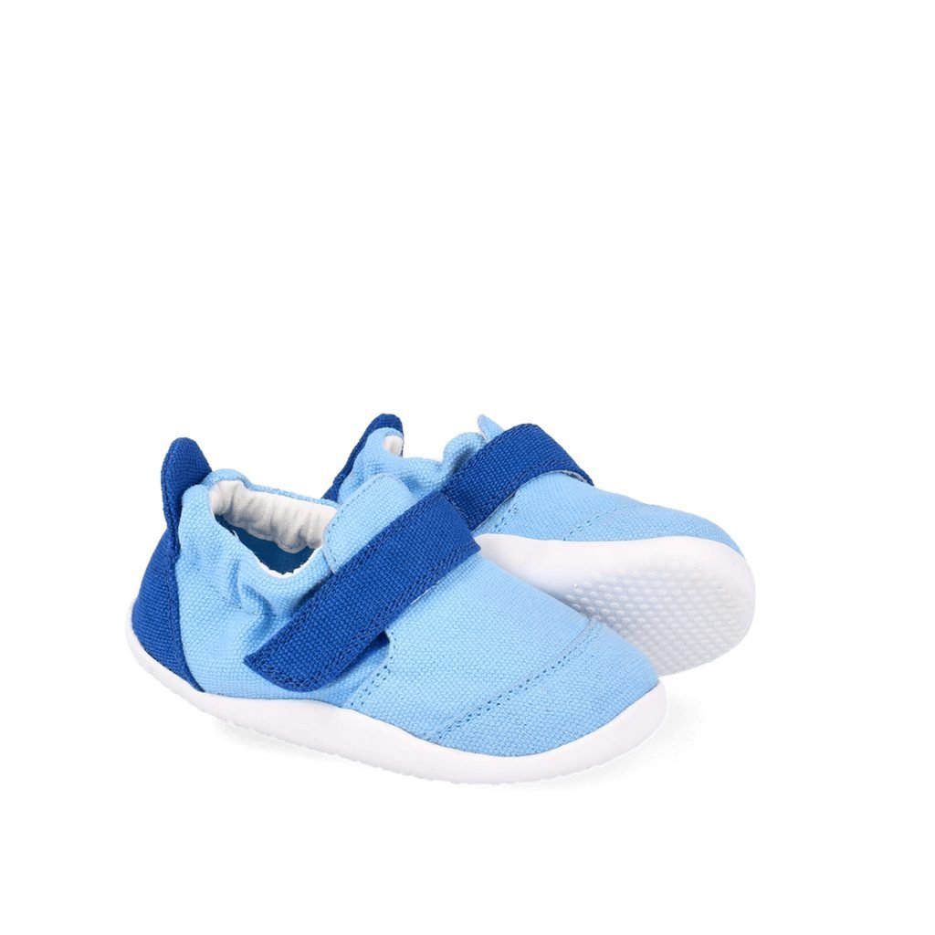 ZAPATILLA RESPETUOSA PRIMEROS PASOS XPLORER GO ORGANIC AZUL - BOBUX - GARÓS