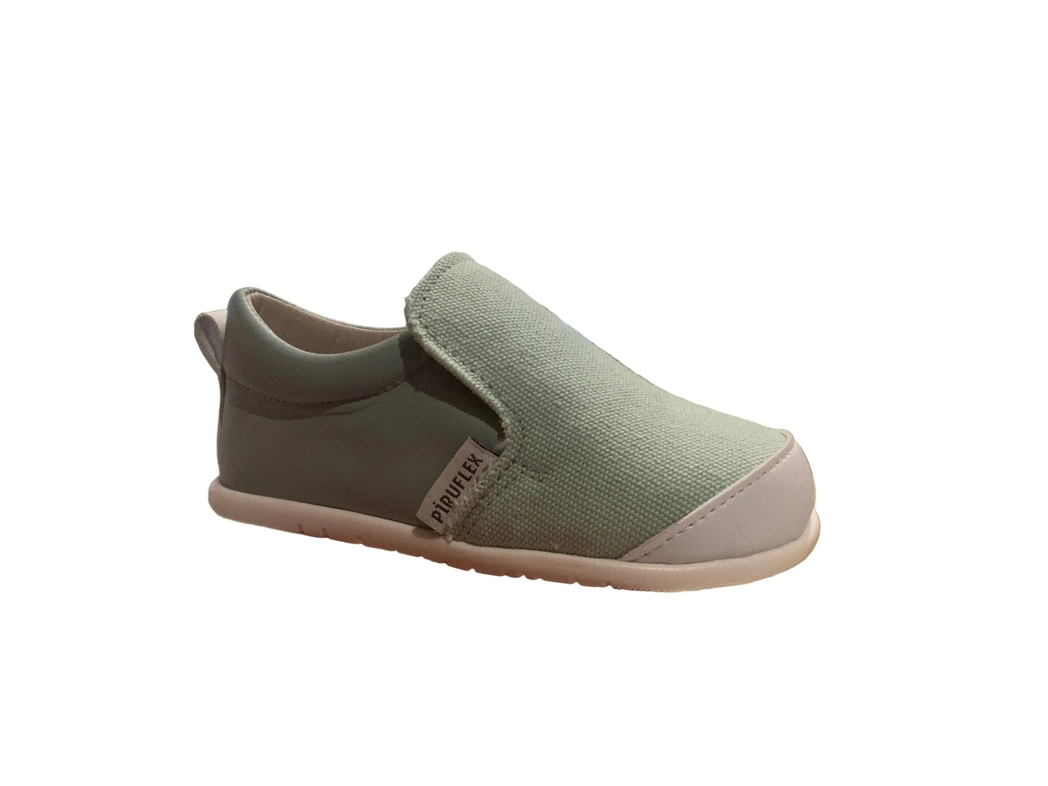 ZAPATO BAREFOOT PRIMEROS PASOS 1003 - 3 LINO ECOWORLD Y PIEL VERDE - PIRUFLEX - GARÓS