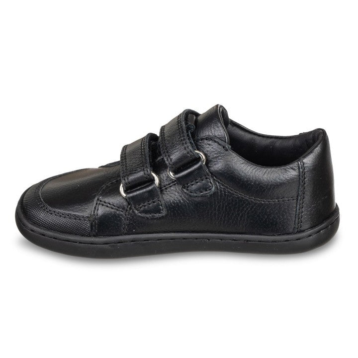 ZAPATO COLEGIAL BAREFOOT CON DOBLE VELCRO 1400 PIEL NEGRO - CHETTO - GARÓS
