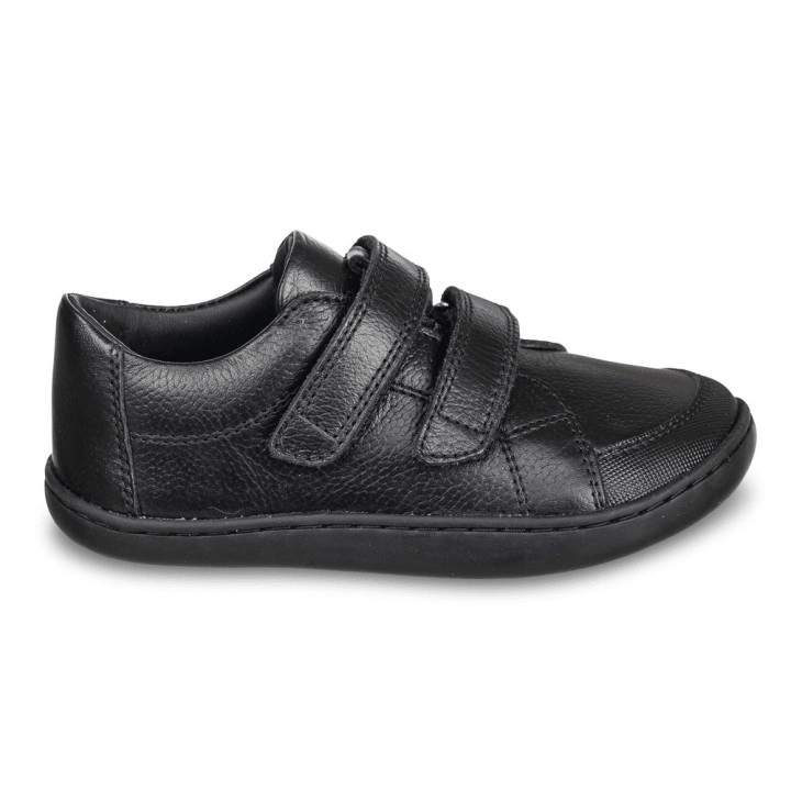 ZAPATO COLEGIAL BAREFOOT CON DOBLE VELCRO 1400 PIEL NEGRO - CHETTO - GARÓS