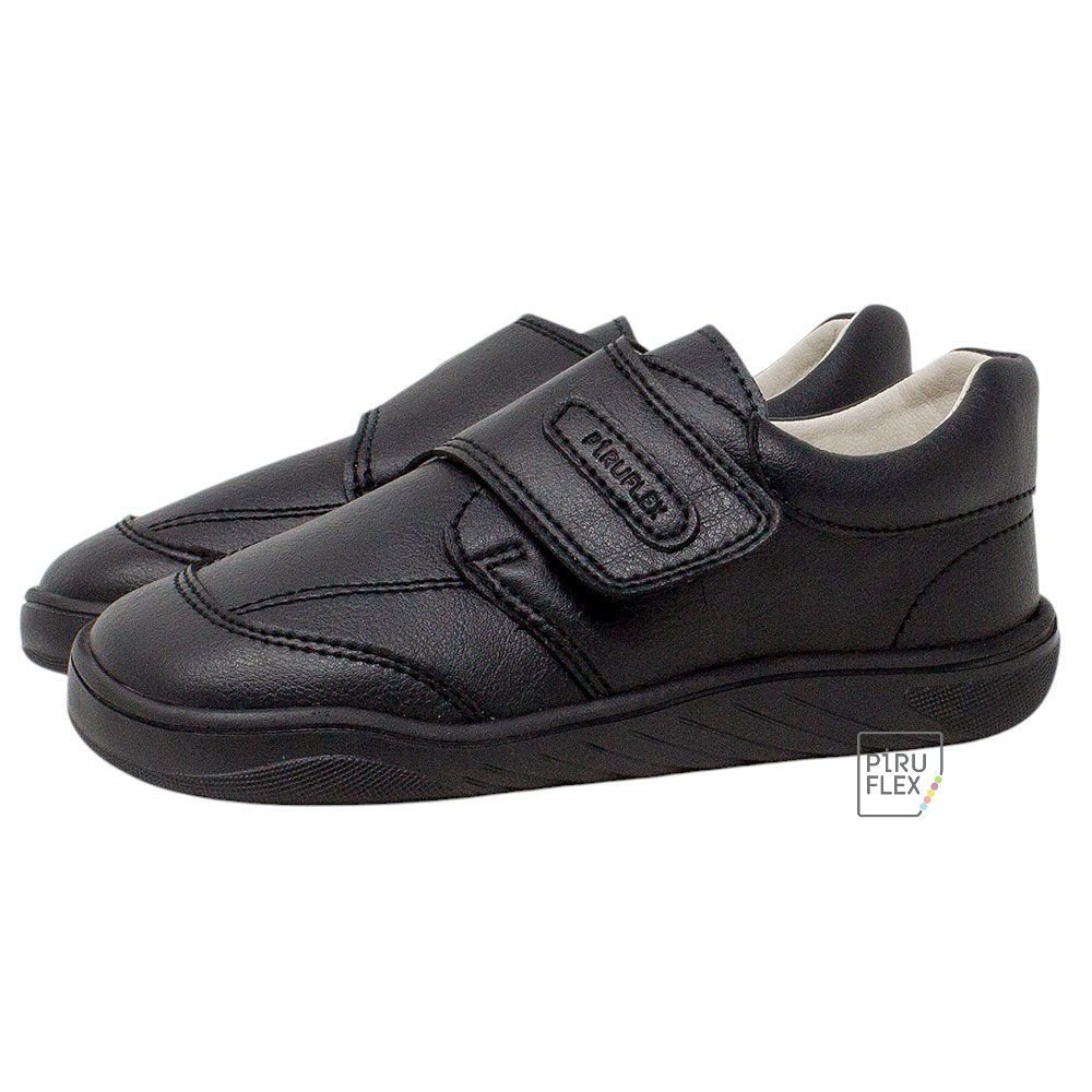 ZAPATO COLEGIAL RESPETUOSO VELCRO PF6003 - 1 MICRO NEGRO - PIRUFLEX - GARÓS