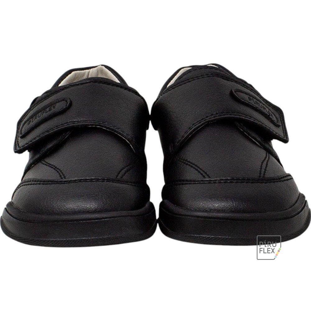 ZAPATO COLEGIAL RESPETUOSO VELCRO PF6003 - 1 MICRO NEGRO - PIRUFLEX - GARÓS