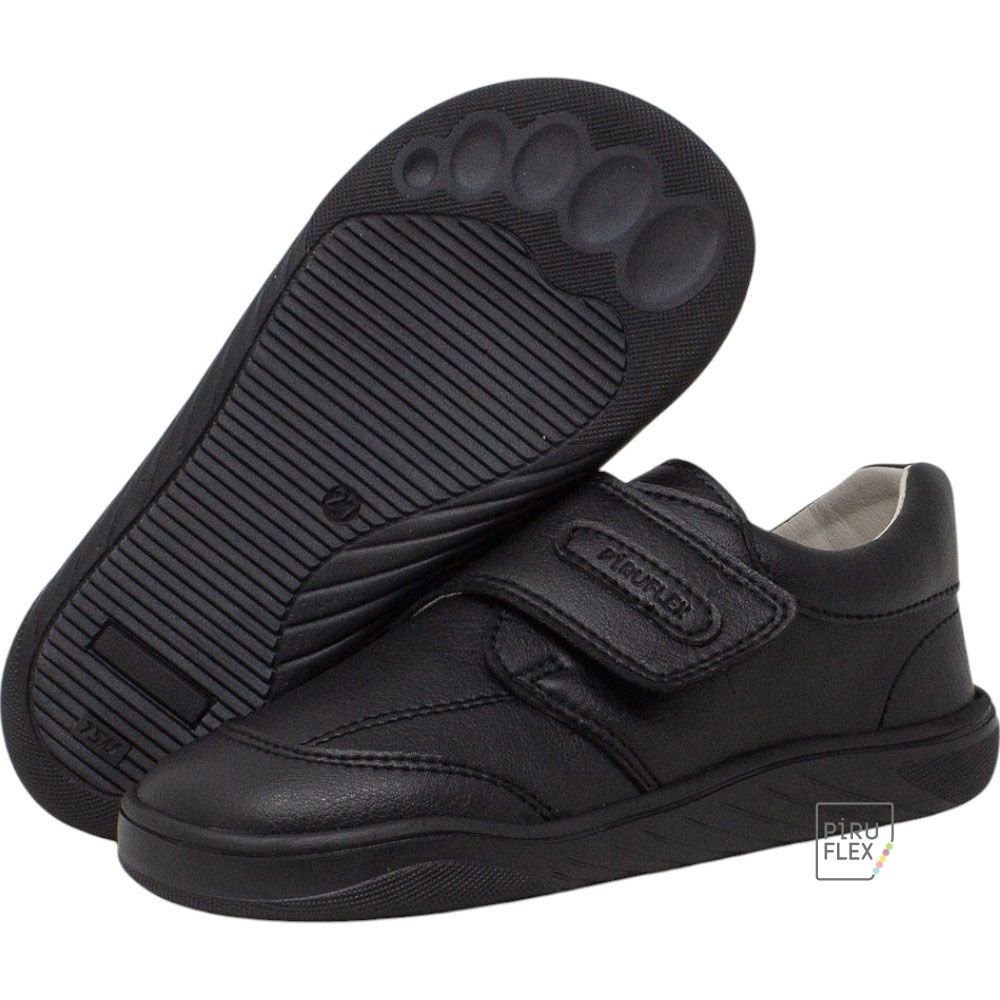 ZAPATO COLEGIAL RESPETUOSO VELCRO PF6003 - 1 MICRO NEGRO - PIRUFLEX - GARÓS