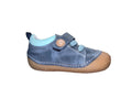 ZAPATO RESPETUOSO PRIMEROS PASOS CON VELCRO Y ELÁSTICO PIEL AZUL Y AGUAMARINA - GATEAFLEX - ANDANINES - GARÓS